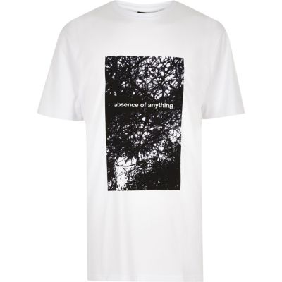 White Design Forum printed longline T-shirt